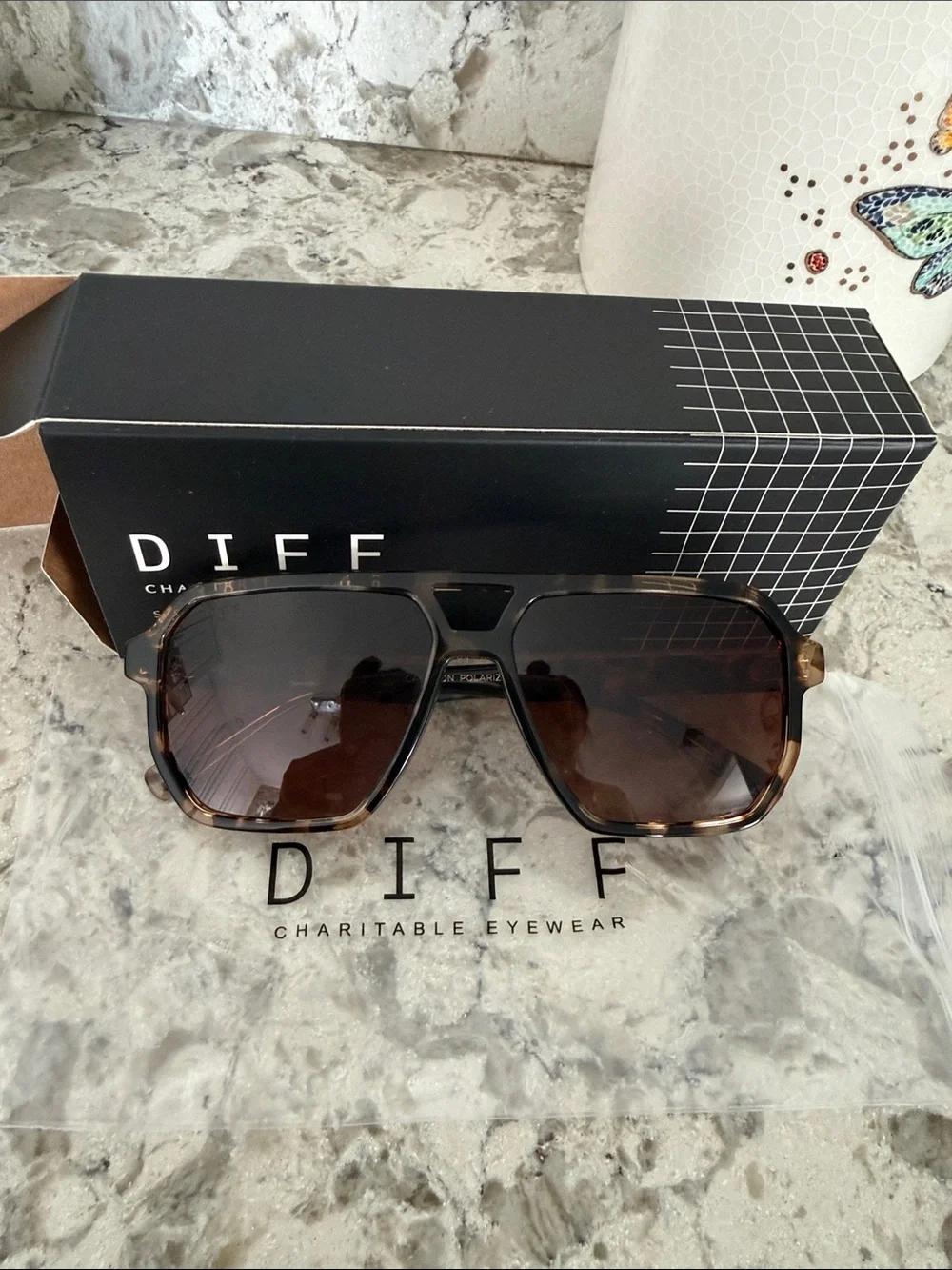 Diff Eyewear Tortoiseshell Frame Brown Lens Sunglasses
